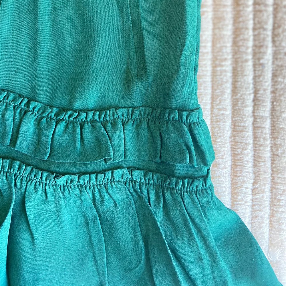 J Crew Crewcuts crepe green ruffled dress with pockets, Girls size 6, NWT - Picture 4 of 10